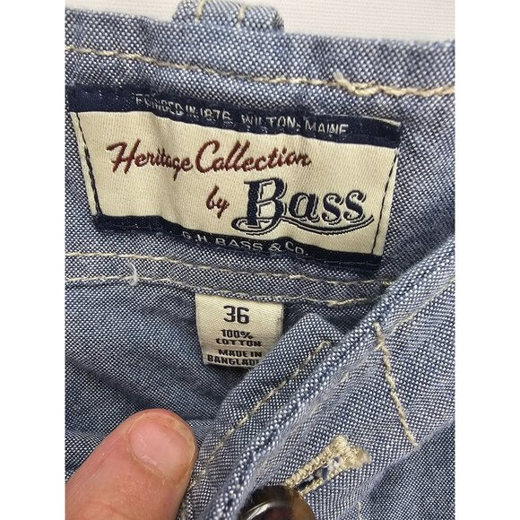 Heritage Collection By GH Bass Men's Size 36 Blue Denim Shorts With Pockets & Bu - Picture 9 of 10